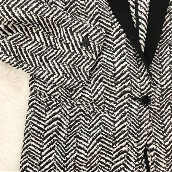 JOE’S JEANS Zebra Print Tuxedo Jacket Blazer Boyfriend Black Gray Small New‎ - Picture 5 of 9